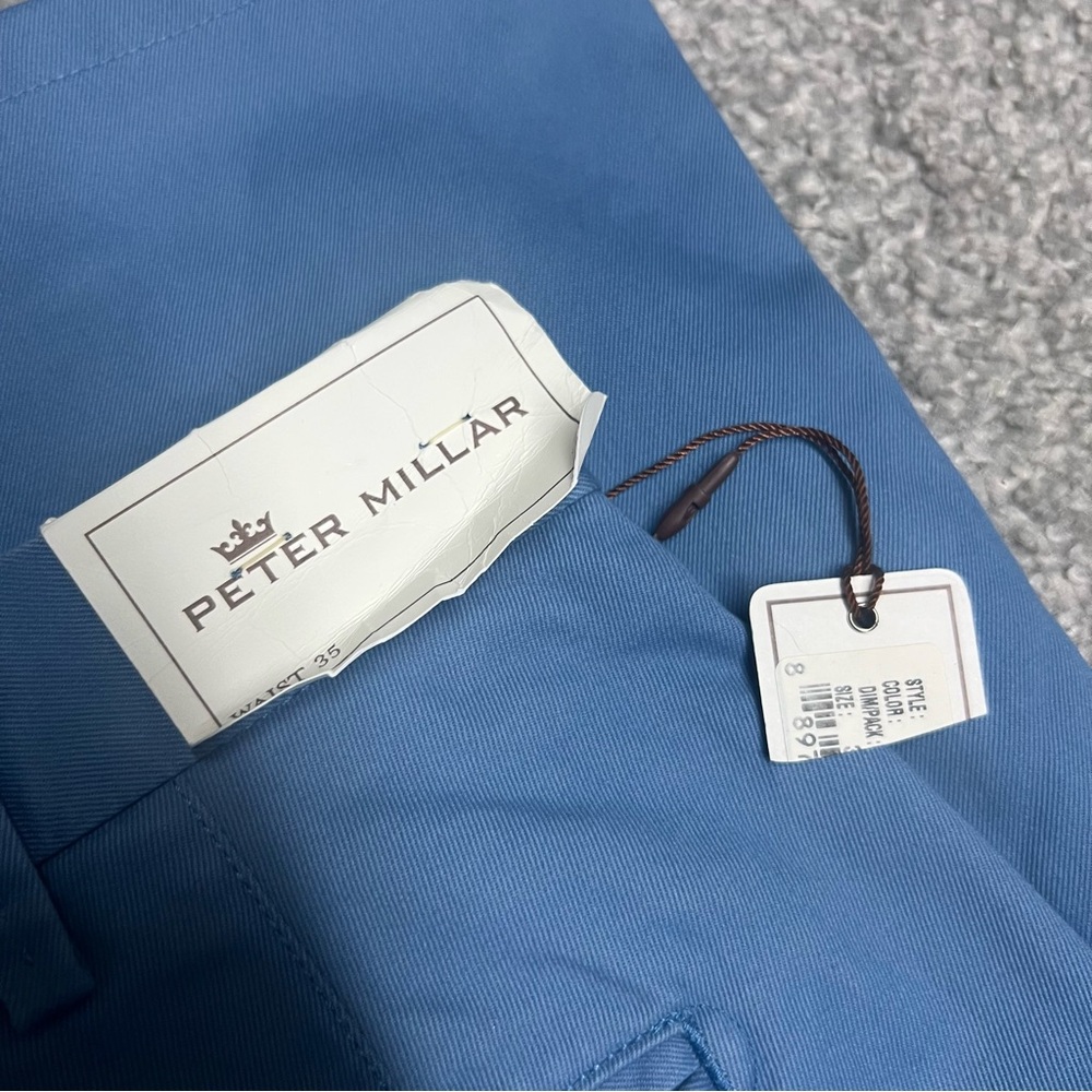 Peter Millar Pants Mens 35x29 Blue Chino Raleigh Washed Twill Pima Cotton NEW - Picture 10 of 11